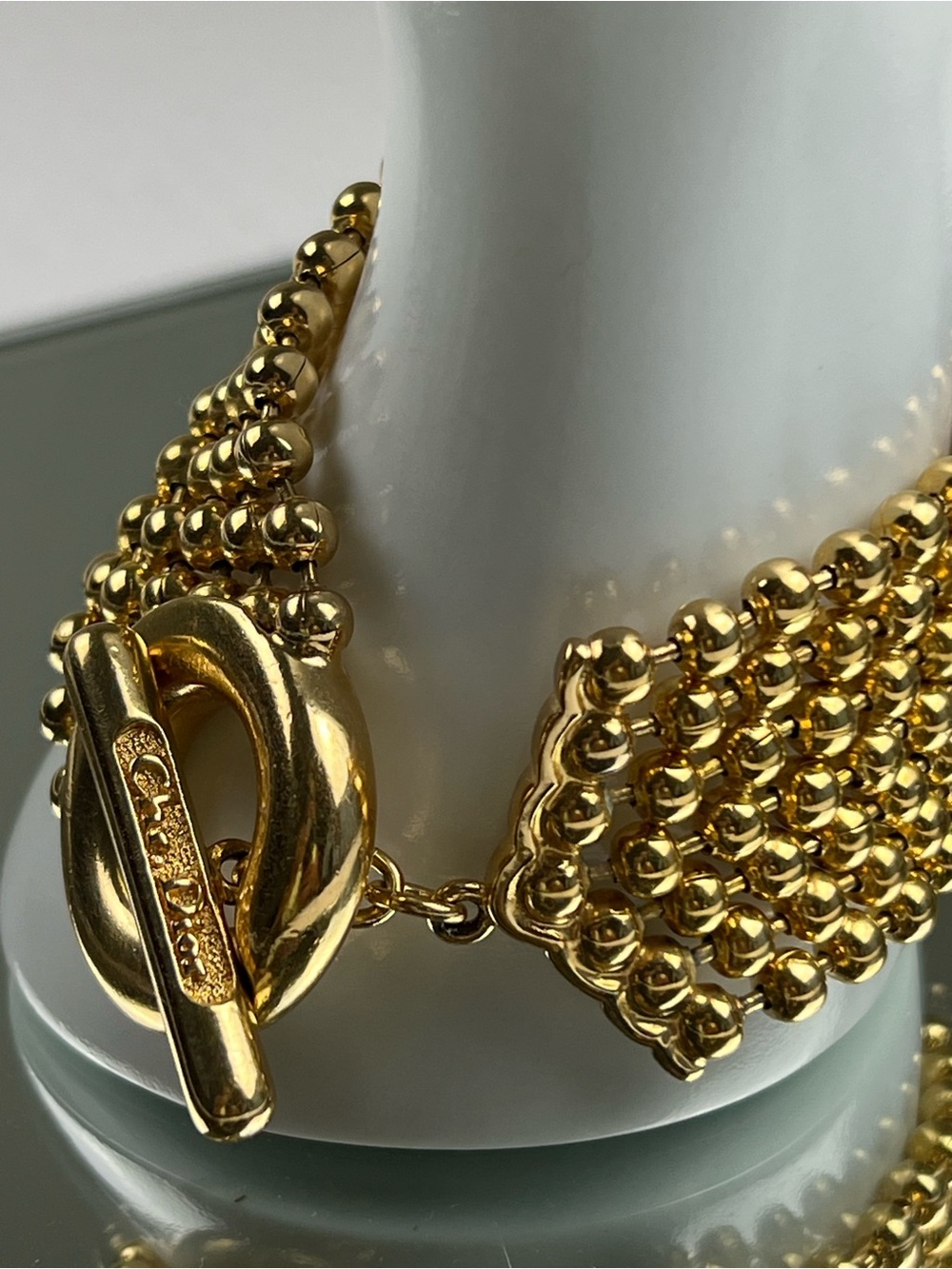 Rare Vintage Christian Dior 7-Strand Gold Tone 1990's Bracelet - Picture 2 of 12
